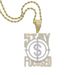 Men's Hip Hop Style "STAY FOCUSED" Zircon Pendant Necklace With Dollar Sign Design - Durable Copper Chain For Casual & Streetwear_ipsvogv.com