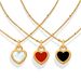 Women's Jewelry Exaggerated Love Heart Chain Necklace Black Beige Double Sided Pendant Retro Titanium Steel K Jewelry_ipsvogv.com