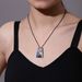 Natural Topaz Necklace Sterling Silver Sapphire Cube Pendant Niche Design Colored Gemstone Clavicle Chain For Men And Women_ipsvogv.com