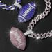 Hot Selling Full Diamond Rugby Alloy Pendant Hip Hop Color Cuban Chain Men's Necklace_ipsvogv.com