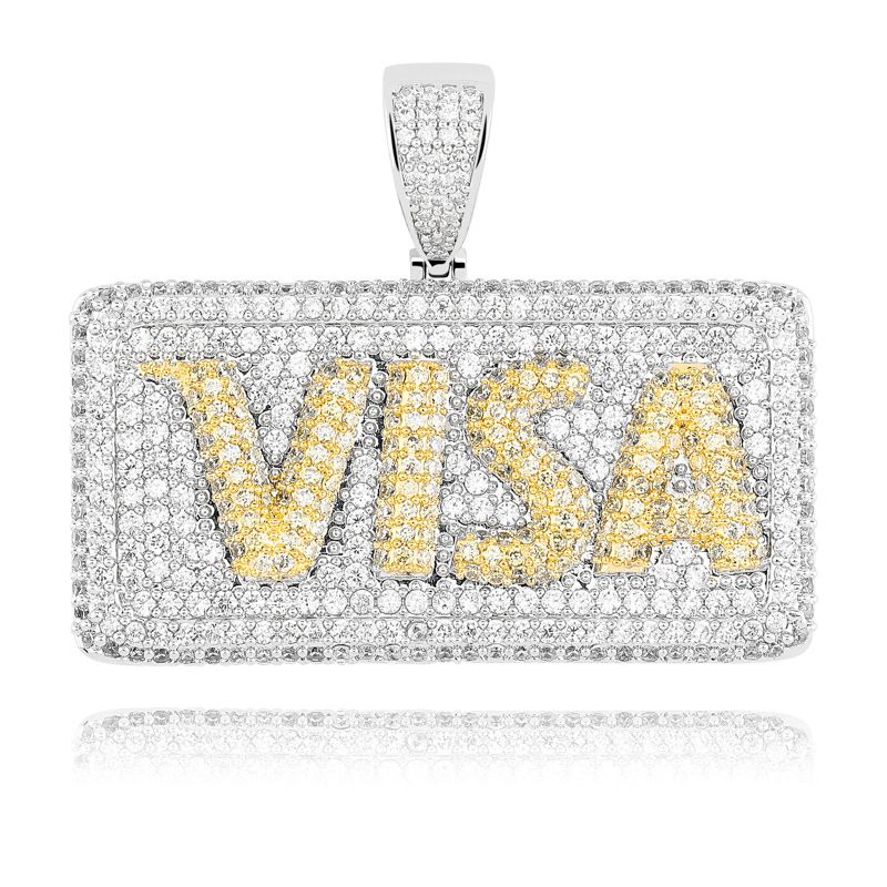 Men's Jewelry VISA Card Zircon Pendant Hip Hop Personality Hip Hop Pendant_ipsvogv.com