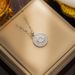 Light Luxury Style Zircon Sun Disk Titanium Necklace For Women, Colorless And Fashionable, Unique Style, Collar Chain_ipsvogv.com