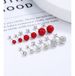 Silver Red Full Diamond Ball Earrings Niche Flash Diamond Threaded Bead Ear Bone Studs Simple Female Jewelry_ipsvogv.com