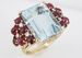 Sanjie Sea Blue Moissanite Ring Alloy Gold Plated Ethnic Style Jewelry Inlaid With Red Corundum Handmade_ipsvogv.com