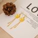 Fashionable Vietnamese Gold For Women With Brass Plated Commuting Bow Tassel Earrings Accessories_ipsvogv.com