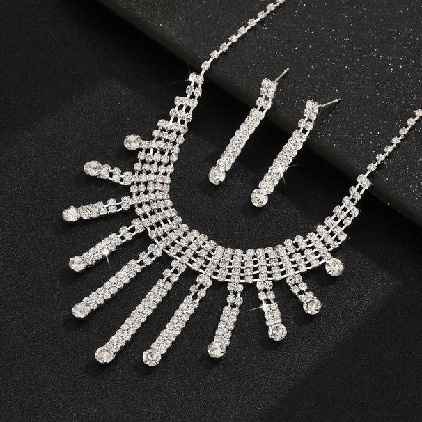 Pinduoduo Jewelry Fashion Pearl Necklace Earrings Bracelet Set Bride Accessories_ipsvogv.com