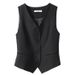 Women's Clothing fashion waist short vest jacket in summer high-end temperament V-neck white suit vest_ipsvogv.com