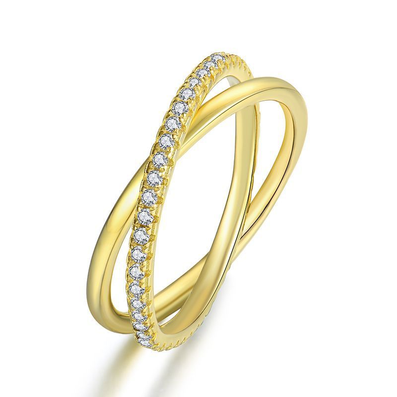 S925 sterling silver gold stacking ring female personality ins style ring jewelry silver jewelry_ipsvogv.com