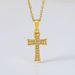 Fashion Inlaid Zircon Cross Titanium Steel Necklace Light Luxury Stainless Steel Clavicle Necklace Female Pendant Does Not Fade_ipsvogv.com