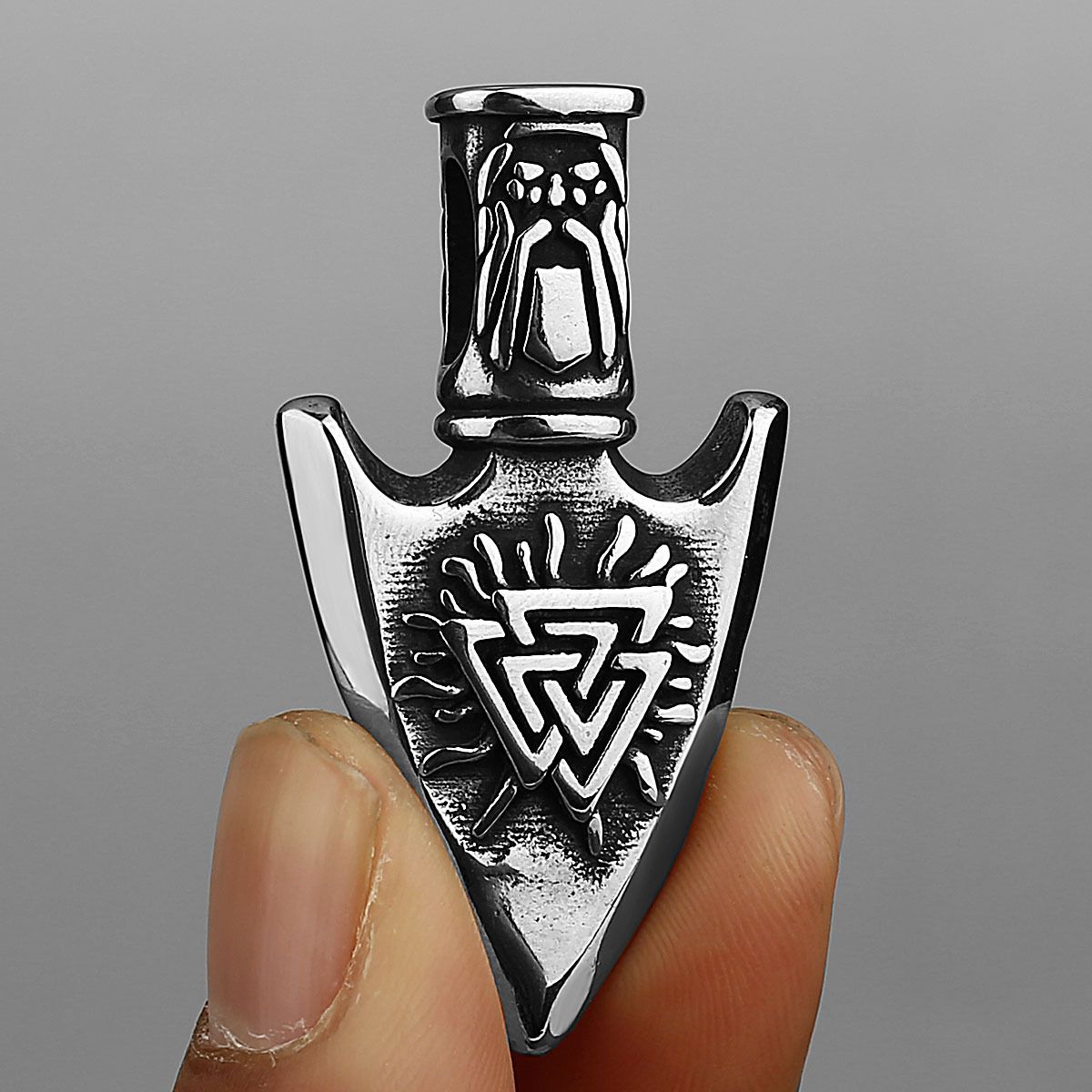 Men's Jewelry Viking Compass Rune Arrow Titanium Steel Pendant Creative Stainless Steel Pendant Necklace_ipsvogv.com