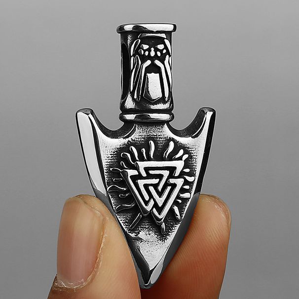 Men's Jewelry Viking Compass Rune Arrow Titanium Steel Pendant Creative Stainless Steel Pendant Necklace_ipsvogv.com