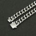 Hip Hop Punk Smooth Stainless Steel Spring Buckle Cuban Chain Trendy Men's Cool and Dominant Necklace Decoration_ipsvogv.com