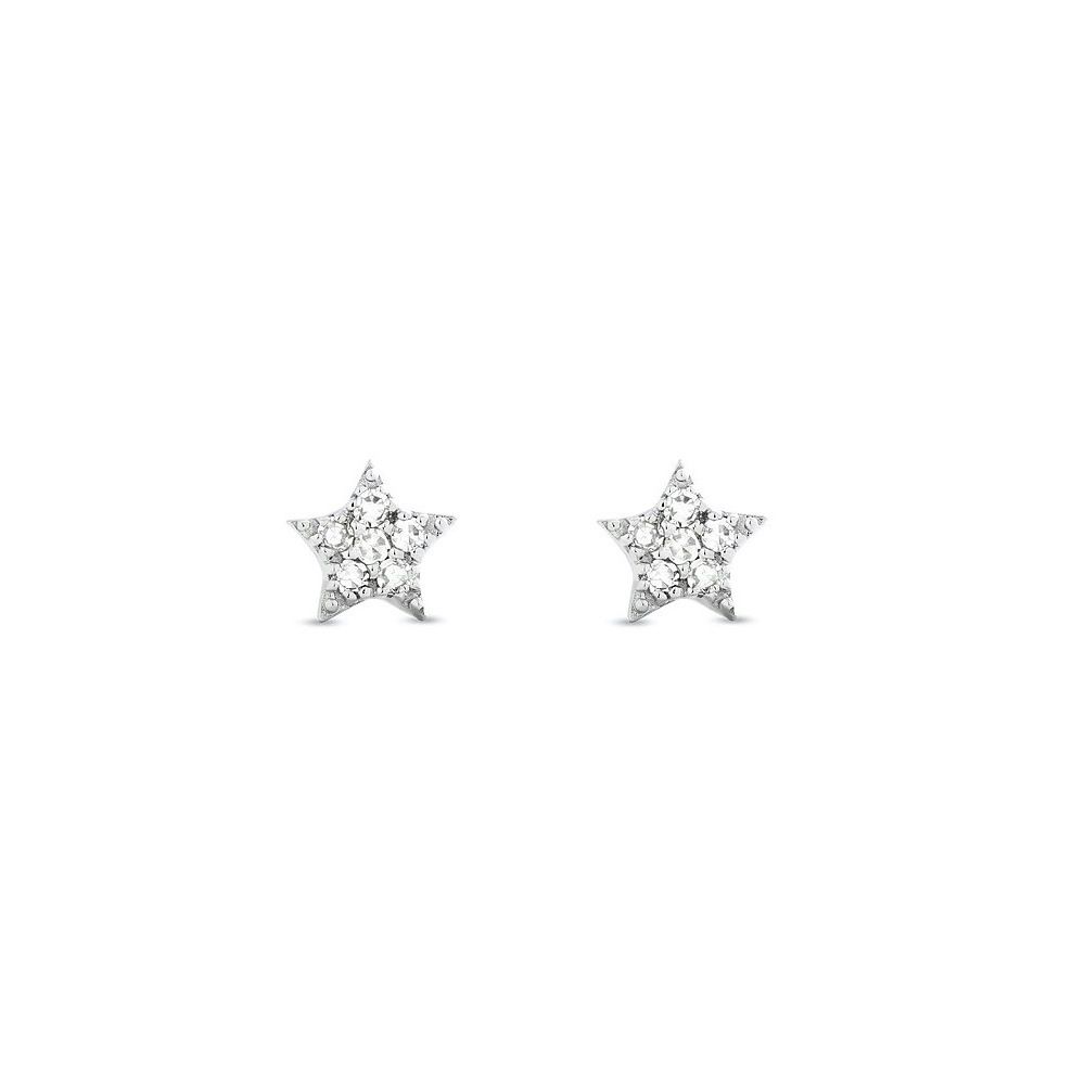 Unisex simple five pointed star earrings for women, zircon micro inlaid star ear bone studs popular earrings_ipsvogv.com