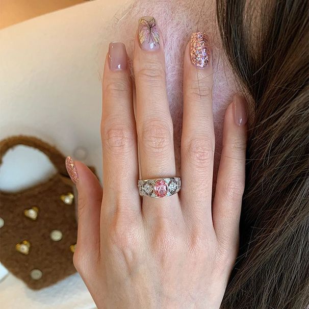 Same Zircon Hollowed Out For Women, Light Luxury, Niche, Exquisite Design, Versatile, High-end, Index Finger Ring_ipsvogv.com