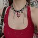 Dark Punk Style Red Necklace Female Heavy Industry Subculture Y2K Clavicle Chain Sweet Cool Hot Girl Necklace New Year Trend_ipsvogv.com
