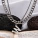 Titanium Steel Personalized Letter W Necklace Double Layer Stacked Sweater Chain Versatile Simple Hip Hop Cuban Chain Version Of Men And Women Trend_ipsvogv.com