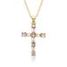 Minimalist Cross Pendant Necklace - Cubic Zirconia Elegant Statement Jewelry, High-End Net Celebrity Style For Women (C268)_ipsvogv.com
