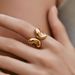 Color preserving ring stacking design fashion geometric irregular texture wave ring female special shaped personality creative ring_ipsvogv.com