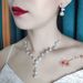 Women’s Jewelry Set Fashion New Shiny Diamond Inlaid Women's Wedding Accessories Necklace Earrings Bracelet Three Piece Set_ipsvogv.com
