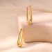 Copper plated K real gold minimalist earrings water drop U shaped modified slim earrings metal texture oval fashion earrings_ipsvogv.com