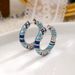 Women's Jewelry Blue Earrings Design Niche High End Earrings Light Luxury Large Round Earrings Zircon Retro Exquisite_ipsvogv.com