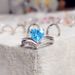 Caoshi Luxury Crown Valentine's Day New Micro Inlaid V-shaped Love Ring Kwai Live Online_ipsvogv.com