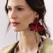 E12865 Fashion Vacation Style Enamel Petal ZA Exaggerated Drip Oil Metal Large Flower Earrings Female_ipsvogv.com