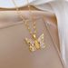 】 Zircon 【 Butterfly Light Luxury Charm Gorgeous Full Diamond Necklace Women's Versatile Clavicle Titanium Steel Chain 【 】_ipsvogv.com