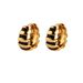 Women's Jewelry Interesting Croissant Earrings Hand Painted Black And White Enamel Checkered Ear Buckle Drip Glaze Small Versatile Earrings_ipsvogv.com