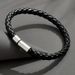 New Leather Woven Alloy Magnetic Buckle Men's Jewelry Hot Selling Couple Bracelet_ipsvogv.com