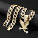 Hip hop street animal necklace men's Cuban chain personalized alloy eagle pendant_ipsvogv.com