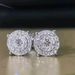 Cao Shi's New Fashionable OL Platinum Round Diamond Earrings With Zircon Inlay_ipsvogv.com