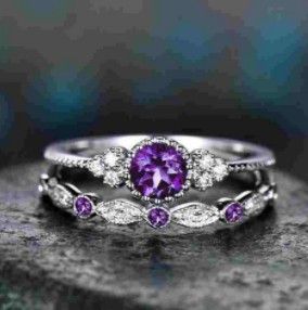 Sanjie New Product Fashionable And Versatile Zircon Women's Copper Silver Plated Micro Set Green Ring_ipsvogv.com