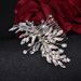 Elegant Rhinestone Hair Comb For Bridal & Special Occasions - Handcrafted Floral Design With Alloy Base, Perfect For Weddings, Parties & Events_ipsvogv.com