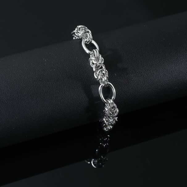 Metal Circle Men's and Women's Trendy Instagram Cool Style Titanium Steel Small Form Design Couple Bracelet Handpiece_ipsvogv.com