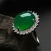 Natural Burmese Old Mine Chalcedony Silver-Plated Green Ethnic Style Open Ring Gift For Her_ipsvogv.com