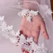 Hair Jewelry MZA10 Pearls Veil Long Cathedral Bridal Veils Full Around Lace Applique Edge 1 Tier Soft Wedding Dress_ipsvogv.com