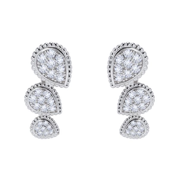Women's Jewelry Beaded Edge Full Diamond Teardrop Shaped Diamond Stud Earrings Arranged In A Personalized Fashion Jewelry Set French Style_ipsvogv.com