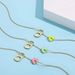 Fashion Simple Multi Color Alloy Oil Drop Love Pendant Can Pull Ring Necklace Clavicle Chain_ipsvogv.com