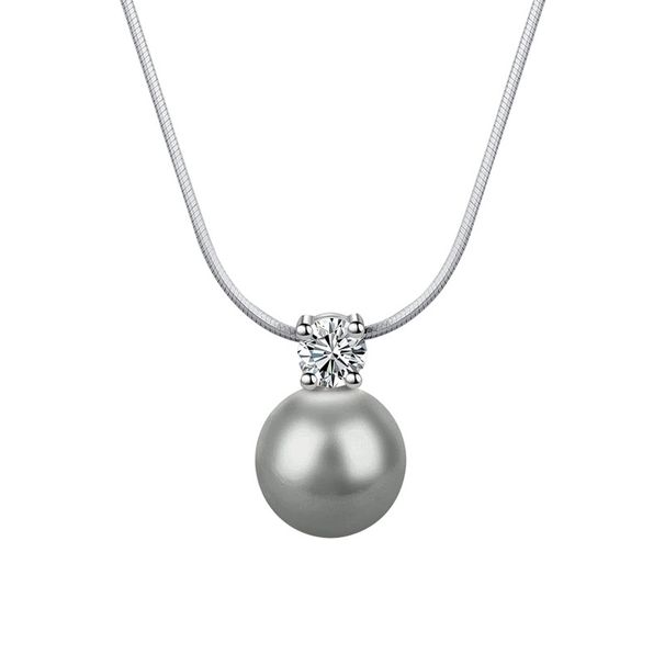 Women's Jewelry French Retro Single Diamond Inlaid Round Pearl Necklace Light Luxury High End Design Versatile Clavicle Necklace_ipsvogv.com