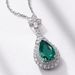 cultivated Emerald Drop Pendant S925 Silver Inlaid With Colored Gemstone Clavicle Pendant Retro Temperament For Mother_ipsvogv.com