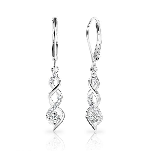 Unisex Real Gold Brass Electroplating Simple And Versatile Temperament Double Line Spiral Inlaid Zircon Earrings_ipsvogv.com