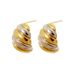 Silver double color matching horn bag stud earrings popular gold plated women's net red all-match light luxury earrings_ipsvogv.com