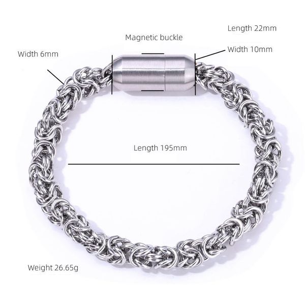Men's Jewelry Magnetic Buckle Bracelet Jewelry Street Punk Style Domineering Chain Necklace Jewelry Set_ipsvogv.com