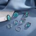 Bohemian Turquoise Flower Fried Dough Twists 8-piece Set Ring Jewelry_ipsvogv.com