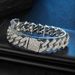 Hip Hop 15mm Bar Chain Personality Spring Clasp Alloy Double Row Diamond Cuban Necklace_ipsvogv.com