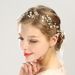 Pearl Leaf Gold Hairpin Headband Set Bridal Headdress Hair Accessories_ipsvogv.com