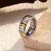 Women’s Jewelry Set Fashion Simple Personality Fashionable Ins Style Gold And Silver Double Color Cross Stainless Steel Ring Ring_ipsvogv.com