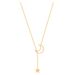 【 Full Body Titanium Steel 】 Star Moon Geometry Niche Design Minimalist Pendant Short Collarbone Chain Korean Version_ipsvogv.com