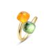 Candy Colored Gem Ring Female S925 Silver Gold Plated Diamond Open Finger Ring Light Luxury Personality Fashion_ipsvogv.com